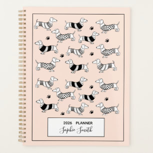 Dachshund geïllustreerde Hondenliefhebbers 2025 Pl Planner