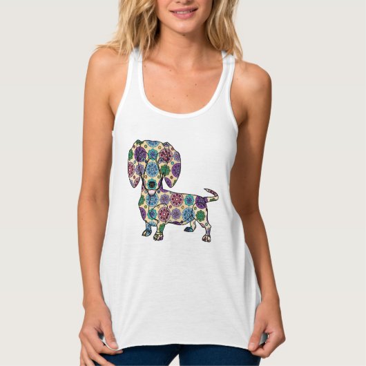 Dachshund - gekleurde Tanktop (Voorkant)