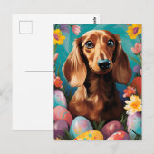 Dachshund Gelukkig Pasen Briefkaart (Voorkant / Achterkant)