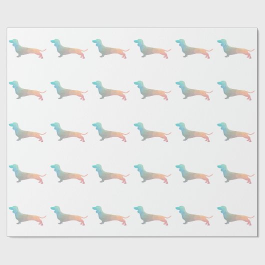 Dachshund Geometric Pattern Silhouette Cadeaupapier (Vlak)