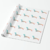 Dachshund Geometric Pattern Silhouette Cadeaupapier (Uitgerold)