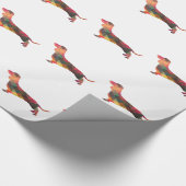 Dachshund Geometric Pattern Silhouette Cadeaupapier (Hoek)