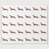 Dachshund Geometric Pattern Silhouette Cadeaupapier (Vlak)