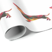 Dachshund Geometric Pattern Silhouette Cadeaupapier (Rol Hoek)