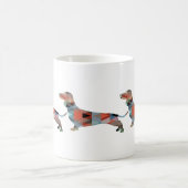 Dachshund Geometric Pattern Silhouette Koffiemok (Center)