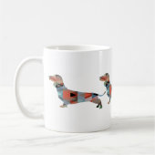 Dachshund Geometric Pattern Silhouette Koffiemok (Links)
