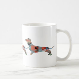 Dachshund Geometric Pattern Silhouette Koffiemok