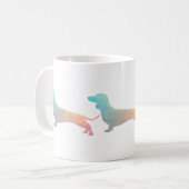 Dachshund Geometric Pattern Silhouette Koffiemok (Voorkant links)
