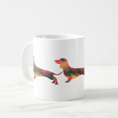 Dachshund Geometric Pattern Silhouette Koffiemok (Voorkant links)