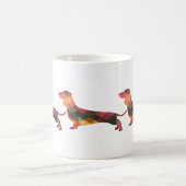 Dachshund Geometric Pattern Silhouette Koffiemok (Center)