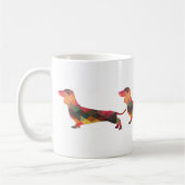Dachshund Geometric Pattern Silhouette Koffiemok (Links)
