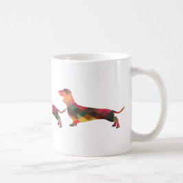 Dachshund Geometric Pattern Silhouette Koffiemok