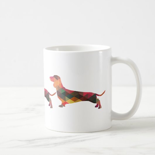 Dachshund Geometric Pattern Silhouette Koffiemok (Rechts)