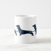Dachshund Geometric Pattern Silhouette Koffiemok (Center)