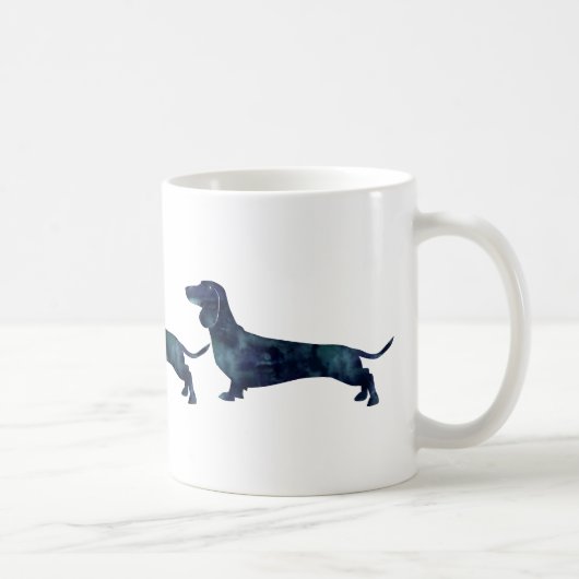 Dachshund Geometric Pattern Silhouette Koffiemok (Rechts)