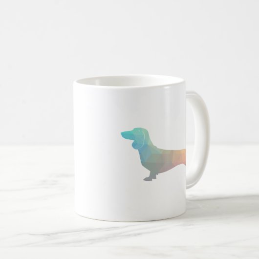 Dachshund Geometric Pattern Silhouette Koffiemok (Voorkant rechts)
