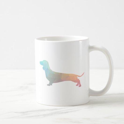 Dachshund Geometric Pattern Silhouette Koffiemok (Rechts)