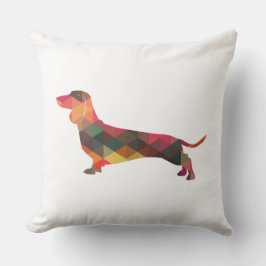 Dachshund Geometric Pattern Silhouette Kussen