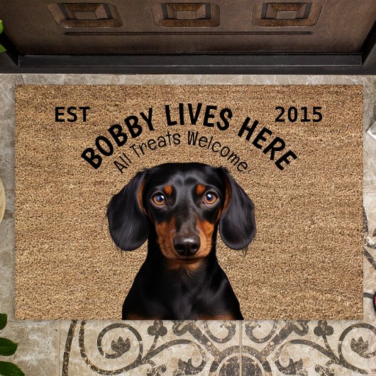 Dachshund gepersonaliseerd huisdier deurmat