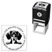 Dachshund gepersonaliseerd thema  zelfinktende stempel (In situ)