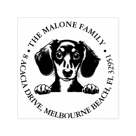 Dachshund gepersonaliseerd thema  zelfinktende stempel (Design)