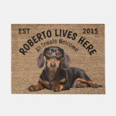 Dachshund Gepersonaliseerde Hondenliefhebbers Deur Deurmat (Voorkant)