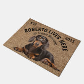Dachshund Gepersonaliseerde Hondenliefhebbers Deur Deurmat (Schuin)