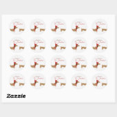 Dachshund Gepersonaliseerde Kerstmis Envelop Seal Ronde Sticker (Vel)