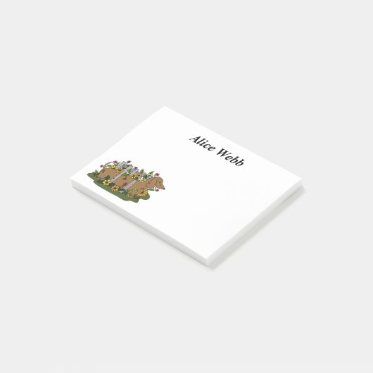 Dachshund Gepersonaliseerde Sticky Notes (Schuin)