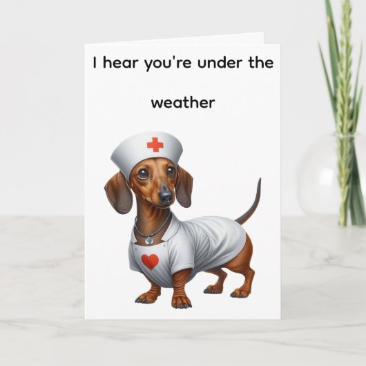 Dachshund Get Well Kaart (Voorkant)