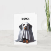 Dachshund Ghost Halloween Kaart (Voorkant)