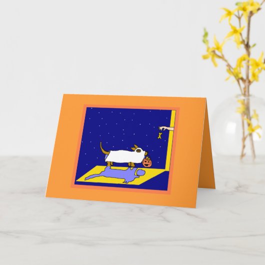 DACHSHUND GHOST-KAART KAART (Gele Bloem)