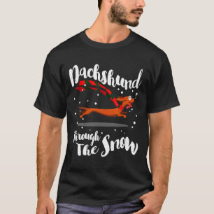 Dachshund Gif door de sneeuw T-shirt