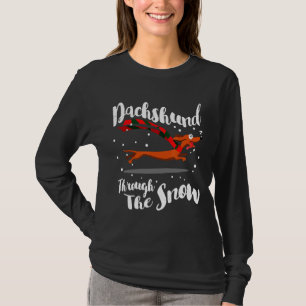 Dachshund Gif door de sneeuw T-shirt