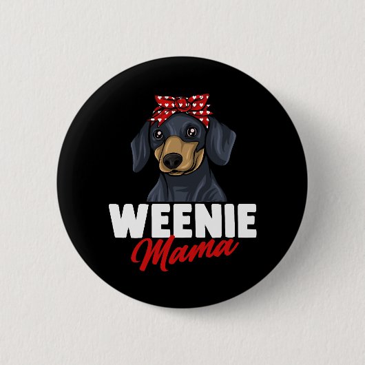 Dachshund Gift Dixie Wiener Doxie Dackel Ronde Button 5,7 Cm (Voorkant)