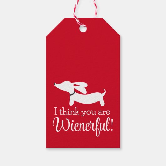 Dachshund Gift Labels | Ik denk dat u alomtegenwoo Cadeaulabel (Voorkant)