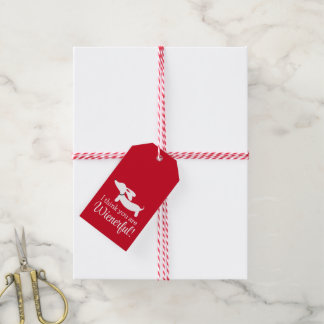 Dachshund Gift Labels | Ik denk dat u alomtegenwoo Cadeaulabel