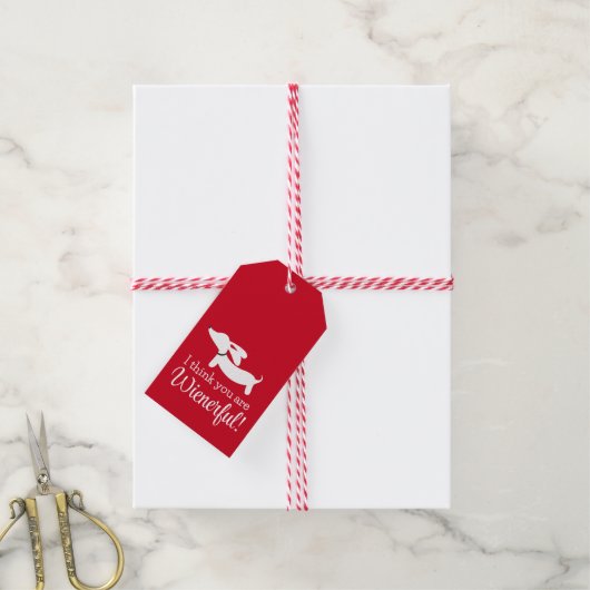 Dachshund Gift Labels | Ik denk dat u alomtegenwoo Cadeaulabel (Met Touw)