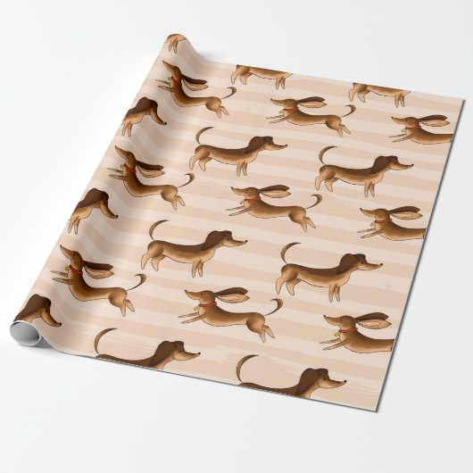 Dachshund Gift Wrapping Paper Cadeaupapier (Uitgerold)