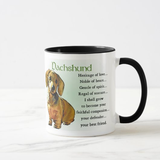 Dachshund Gifts, Dachshund Drank Mokken (Rechts)