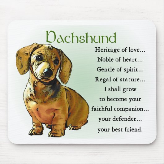 Dachshund Gifts Muismat (Voorkant)