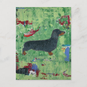 Dachshund Gifts Wiener Dog Modern Abstracte Kunst Briefkaart