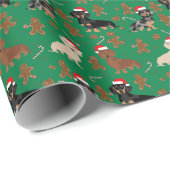 Dachshund gingerbrood chrsitmas cadeaupapier (Rol Hoek)