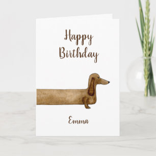 Dachshund girl card kaart
