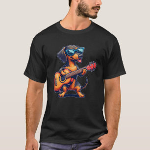Dachshund gitarist Muzikale hond spelen gitaar T-shirt