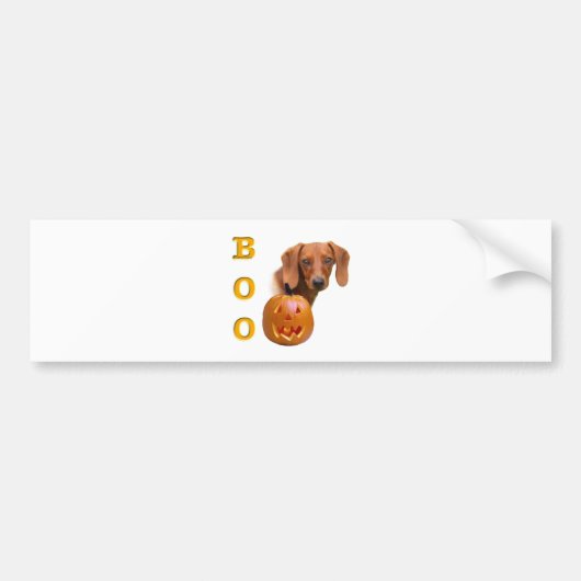 Dachshund (glad) Boo Bumpersticker (Voorkant)