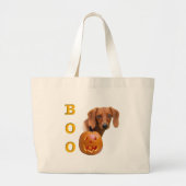 Dachshund (glad) Boo Grote Tote Bag (Voorkant)