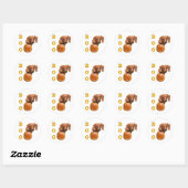 Dachshund (glad) Boo Ronde Sticker (Vel)