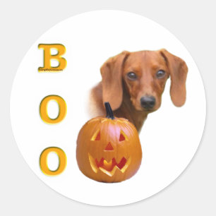 Dachshund (glad) Boo Ronde Sticker