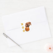 Dachshund (glad) Boo Ronde Sticker (Envelop)